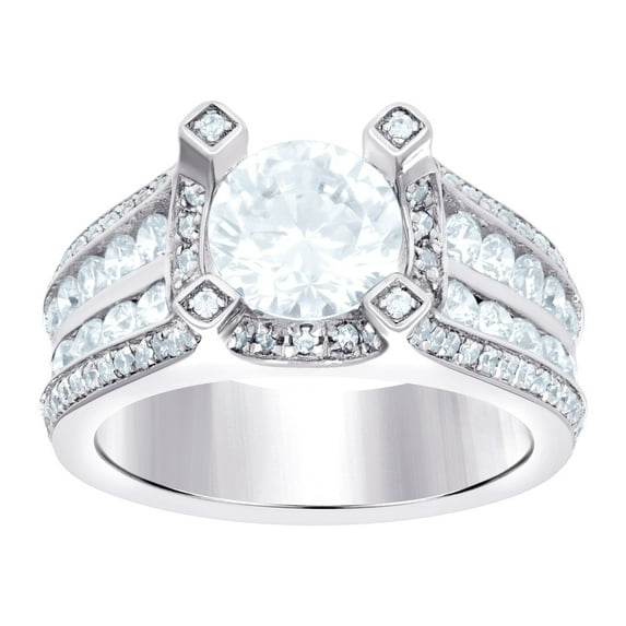 925 Sterling Silver Womens CZ Size 7 Round Stone Center Bridal Wedding Engagement Ring Band Engagement Ring for Women an