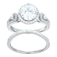 thumbnail image 1 of 925 Sterling Silver Womens Cubic Zirconia Round Center Stone Bridal Wedding Engagement Ring Band Size 8 Engagement Ring, 1 of 2