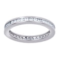 thumbnail image 1 of 925 Sterling Silver Womens Cubic Zirconia Single Row Bridal Wedding Engagement Anniversary Band Ring 2.6mm Long Size 8 A, 1 of 2