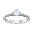 thumbnail image 1 of 925 Sterling Silver Womens Round Cubic Zirconia Solitaire Engagement Ring S9 5.1x2.3mm Wide Size 9 Engagement Ring for W, 1 of 2