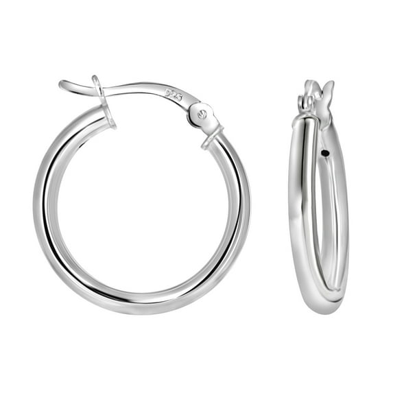 925 Sterling Silver Womens Classic Hoop Earrings 2.5mm Hoop Earring for Women - 1.6 Grams