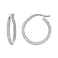 thumbnail image 1 of 925 Sterling Silver Womens Classic Hoop Earrings 2mm Hoop Earring for Women - 3.3 Grams, 1 of 2