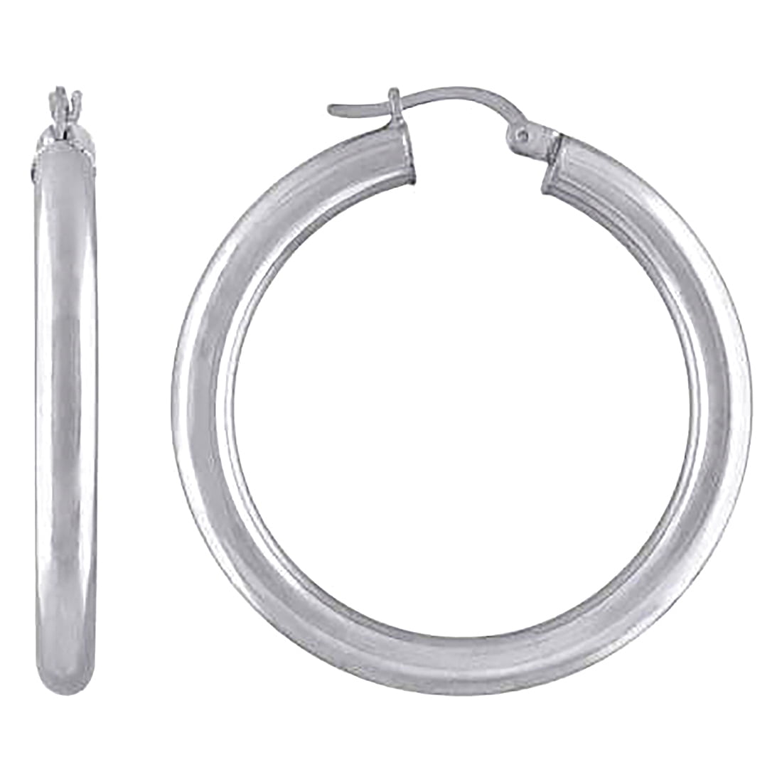 925 Sterling Silver Womens Classic Hoop Earrings 40 X 4mm Hoop Earring for Women - 10.5 Grams