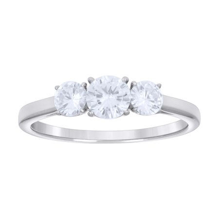 925 Sterling Silver Womens Cubic-Zirconia Engagement Ring Size 5