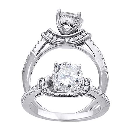 925 Sterling Silver Womens Cubic Zirconia Engagement Ring Size 6