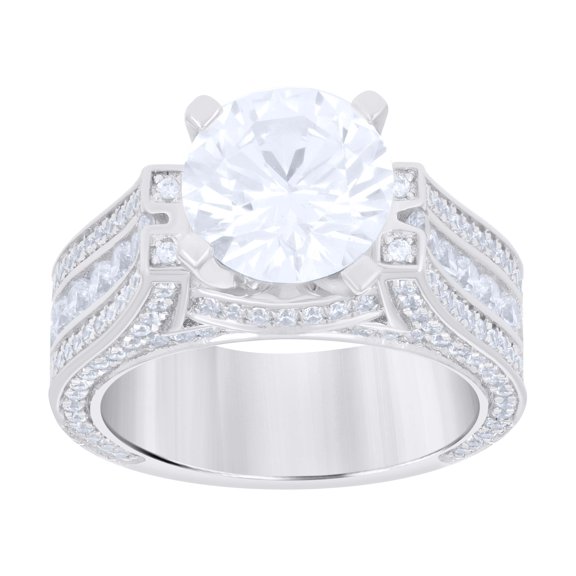 925 Sterling Silver Womens Cubic Zirconia Engagement Ring Size 6