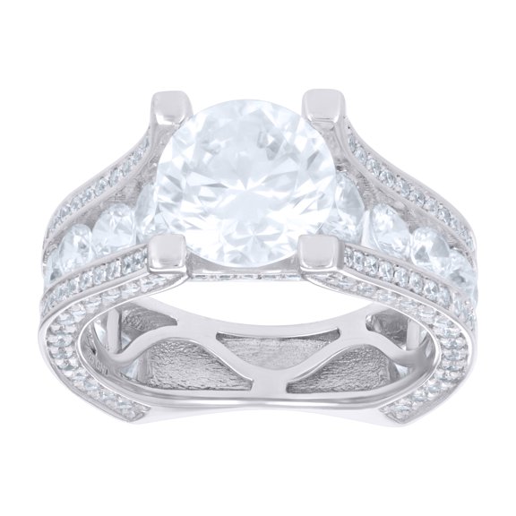 925 Sterling Silver Womens Cubic Zirconia Engagement Ring Size 7