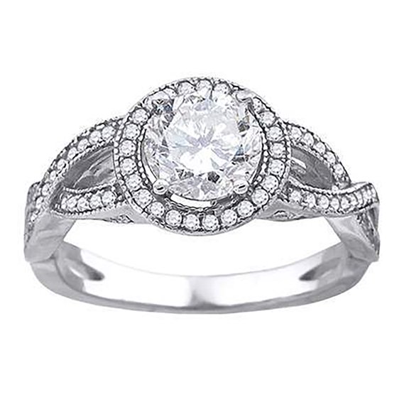 925 Sterling Silver Womens Cubic-Zirconia Fashion Bridal Ring Size 6