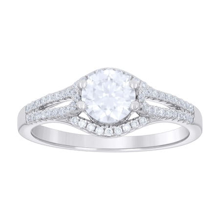 925 Sterling Silver Womens Cubic-Zirconia Fashion Engagement Ring Size 6