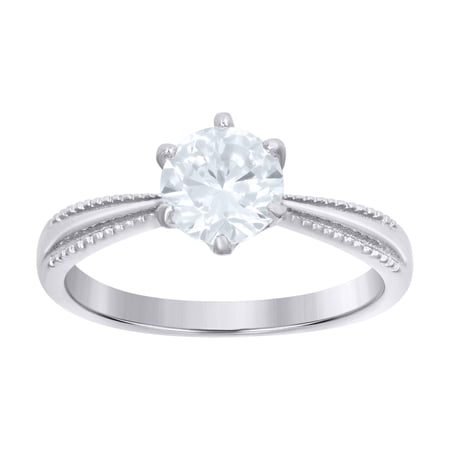925 Sterling Silver Womens Cubic-Zirconia Fashion Engagement Ring Size 6