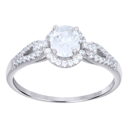 925 Sterling Silver Womens Cubic-Zirconia Fashion Engagement Ring Size 9
