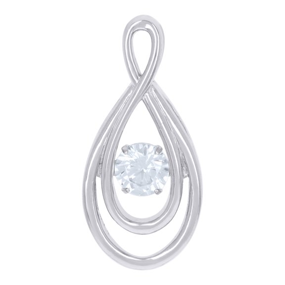 925 Sterling Silver Womens Cubic-Zirconia Infinity Charm Pendant