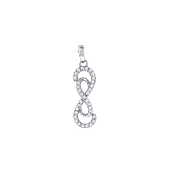 925 Sterling Silver Womens Cubic Zirconia Infinity Charm Pendant
