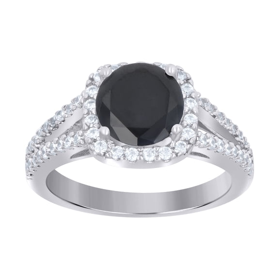 925 Sterling Silver Womens Cubic Zirconia Size-6 Black Color Center Stone Wedding Engagement Anniversary Band Ring