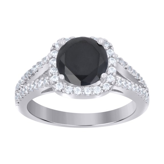 925 Sterling Silver Womens Cubic Zirconia Size-9 Black Color Center Stone Wedding Engagement Anniversary Band Ring
