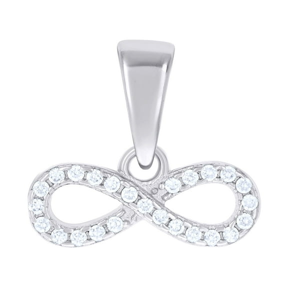 925 Sterling Silver Womens Cz Infinity Charm Pendant for Women