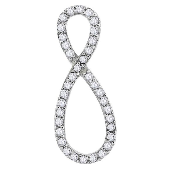 925 Sterling Silver Womens Cz Infinity Slide Pendant
