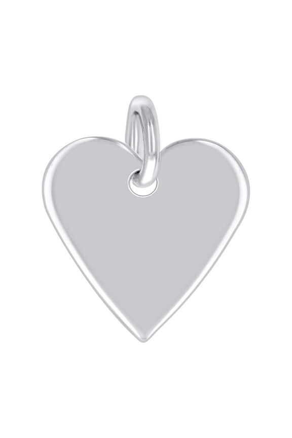 925 Sterling Silver Womens Engravable Disc Love Heart Charm Pendant Necklace Pendant for Women