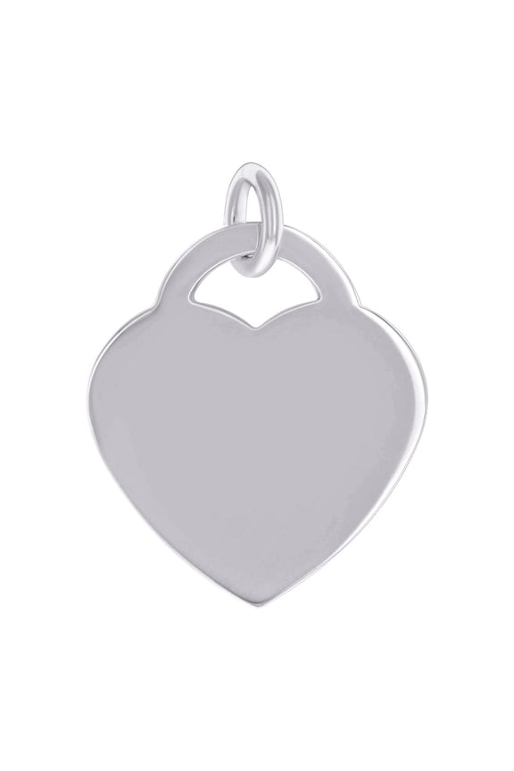 925 Sterling Silver Womens Engravable Disc Love Heart Charm Pendant Necklace Pendant for Women