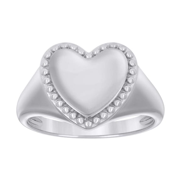 925 Sterling Silver Womens Heart Ring Size 7