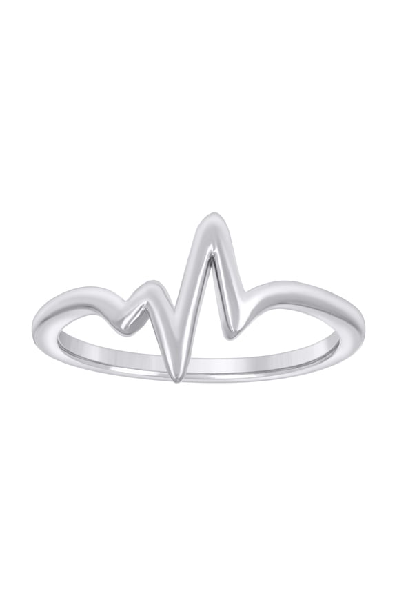 925 Sterling Silver Womens Heartbeats Ring Size 5