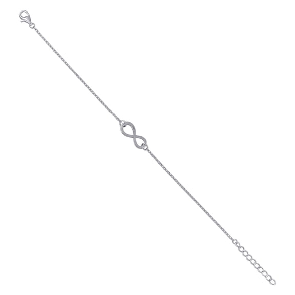 925 Sterling Silver Womens Infinity Love Charm Bracelet Charm Bracelet for Women - 1.8 Grams