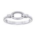 thumbnail image 1 of 925 Sterling Silver Womens Knotted Hollow Oval Fashion Ring Size 5, 1 of 1