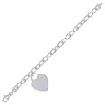 thumbnail image 1 of 925 Sterling Silver Womens Love Heart Charm Bracelet 7.5 Inch 32.1x24.3mm Wide Charm Bracelet for Women, 1 of 2