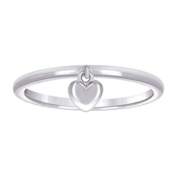 925 Sterling Silver Womens Love Heart Dangle Ring 7.4mm Wide Size 9 Statement Ring for Women