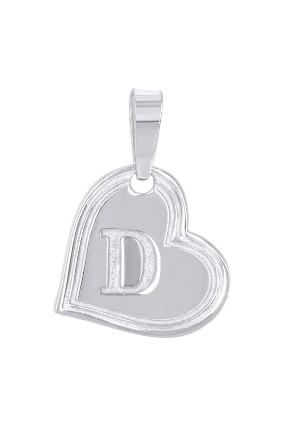925 Sterling Silver Womens Love Heart Initial Alphabet D Charm Pendant for Women