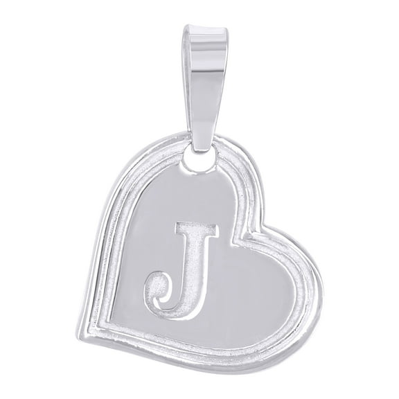 925 Sterling Silver Womens Love Heart Initial Alphabet J Charm Pendant for Women