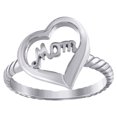 thumbnail image 1 of 925 Sterling Silver Womens Love Heart Twisted Mom Ring Size 6 Statement Ring for Women - 2.0 Grams, 1 of 2