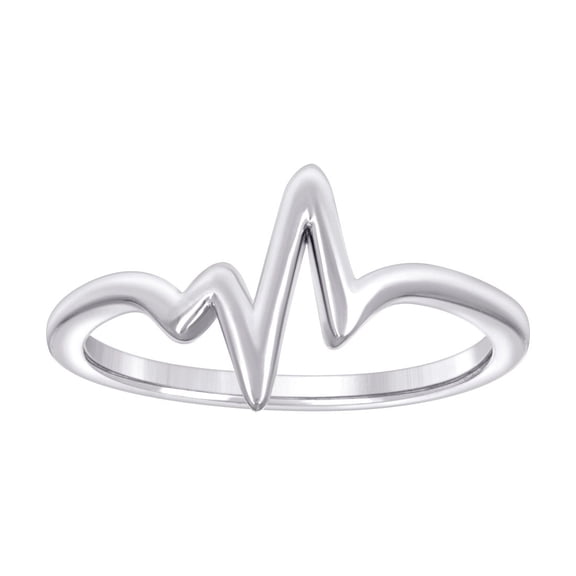 925 Sterling Silver Womens Love Heartbeats Ring 9.3x1.9mm Wide Size 9 Statement Ring for Women