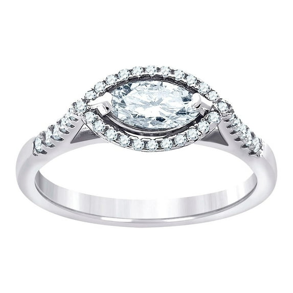925 Sterling Silver Womens Marquise Cubic Zirconia Fashion Bridal Ring Size 7 Ring for Women