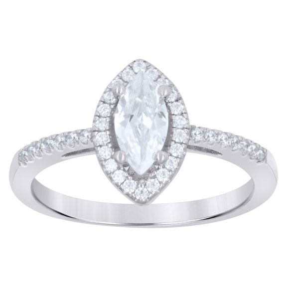 925 Sterling Silver Womens Marquise Cubic Zirconia Fashion Ring Size 8