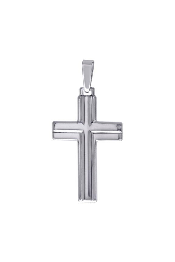 925 Sterling Silver Womens Mens Unisex Religious Cross Fashion Charm Pendant 35x18mm Wide Necklace for Men