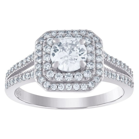925 Sterling Silver Womens Moissanite 1.22ct Engagement Ring 10.4mm Wide Size 8 Engagement Ring for Women