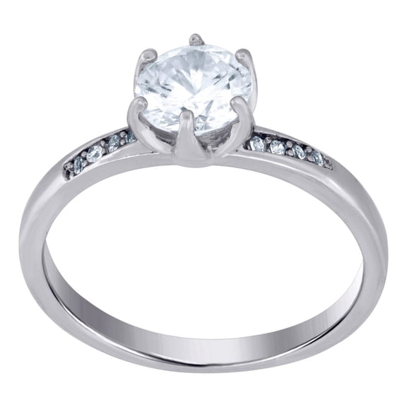 925 Sterling Silver Womens Moissanite 1.25ct Solitaire Engagement Ring 6.9mm Wide Size 8 Engagement Ring for Women