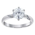 thumbnail image 1 of 925 Sterling Silver Womens Moissanite 1.26ct Solitaire Engagement Ring 8.4mm Wide Size 7 Engagement Ring for Women, 1 of 2