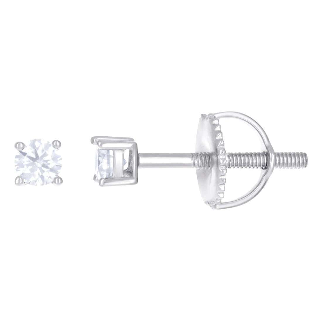 925 Sterling Silver Womens Moissanite 3mm Stud Earrings Screw Back Stud Earring for Women - .8 Grams