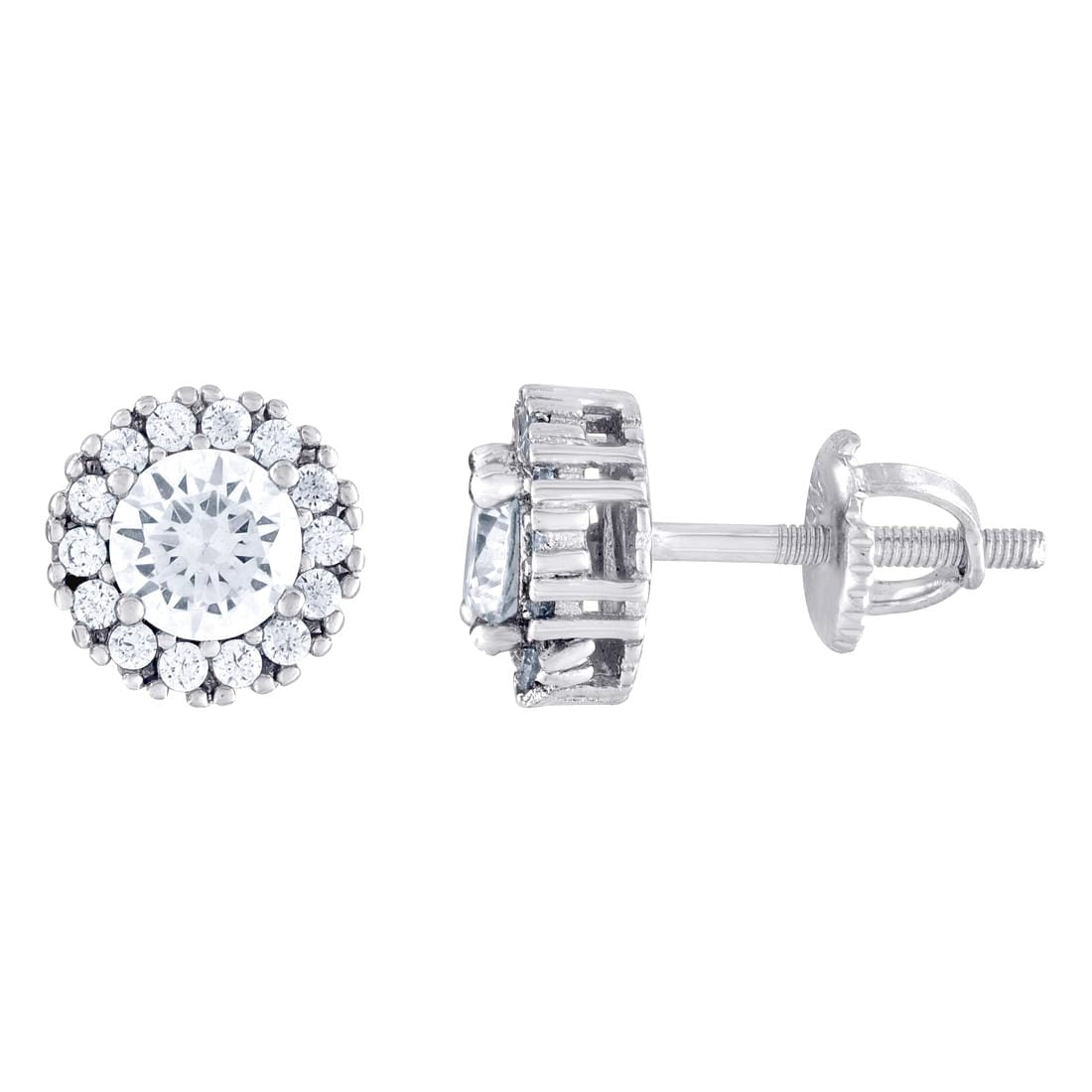 925 Sterling Silver Womens Moissanite 8.4mm Fashion Stud Earrings Screw Back Stud Earring for Women