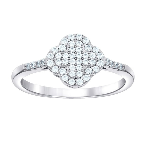 925 Sterling Silver Womens Moissanite Clover Good Luck Ring 10mm Long Size 10 Ring for Women