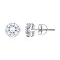 thumbnail image 1 of 925 Sterling Silver Womens Moissanite Fashion Round Stud Earrings 8x8mm Wide Stud Earring for Women, 1 of 2