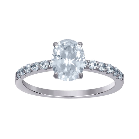 925 Sterling Silver Womens Oval Solitaire Cubic Zirconia Oval Engagement Ring 7.5x1.5mm Wide Size 6 Engagement Ring for