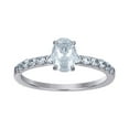 thumbnail image 1 of 925 Sterling Silver Womens Oval Solitaire Cubic Zirconia Oval Engagement Ring 6.5x1.5mm Wide Size 9 Engagement Ring for, 1 of 2