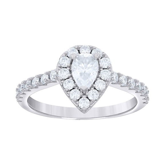 925 Sterling Silver Womens Pear Round Cubic-Zirconia Teardrop Fashion Ring Size 8