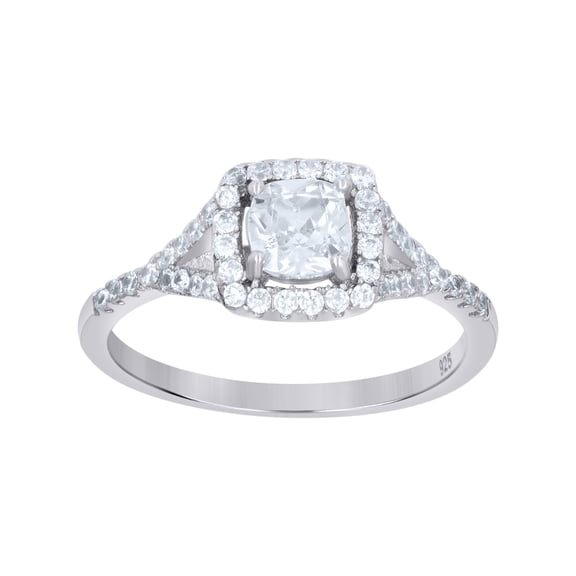 925 Sterling Silver Womens Princess Cut Cubic-Zirconia Fashion Bridal Ring Size 9