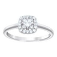 thumbnail image 1 of 925 Sterling Silver Womens Princess-cut Round Cubic Zirconia Square Head Engagement Ring 7.7x1.7mm Wide Size 9 Engagemen, 1 of 2
