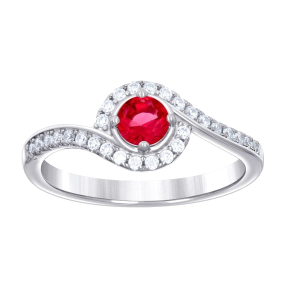 925 Sterling Silver Womens Red White Cubic Zirconia Fashion Ring 5.8mm Wide Size 8 Ring for Women