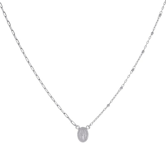 925 Sterling Silver Womens Religious Charm Necklace Pendant Necklace for Women - 3.8 Grams